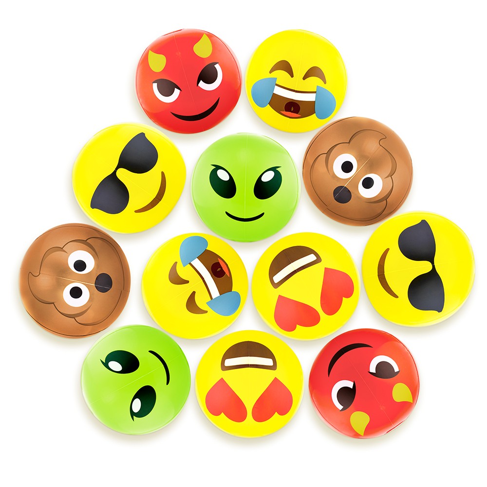 12" Emoji Beach Bums, 12-pack