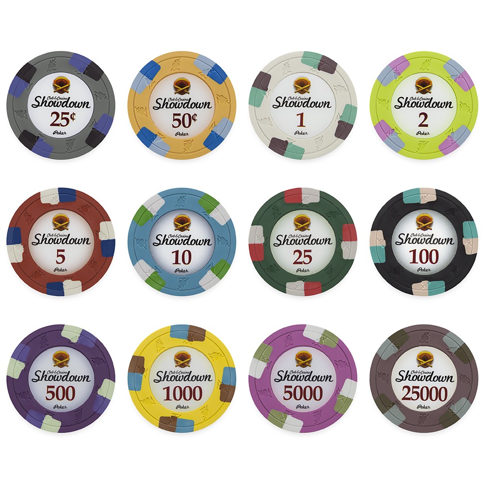 Showdown 13.5 Gram Poker Chips Sample Pack - 12 Chips