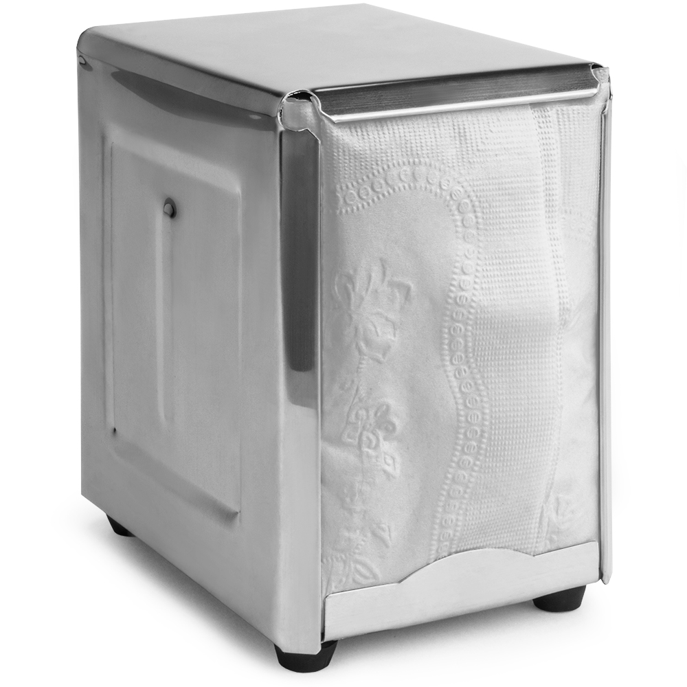 Spring-Load Stainless Steel Low-Fold Napkin Dispenser 