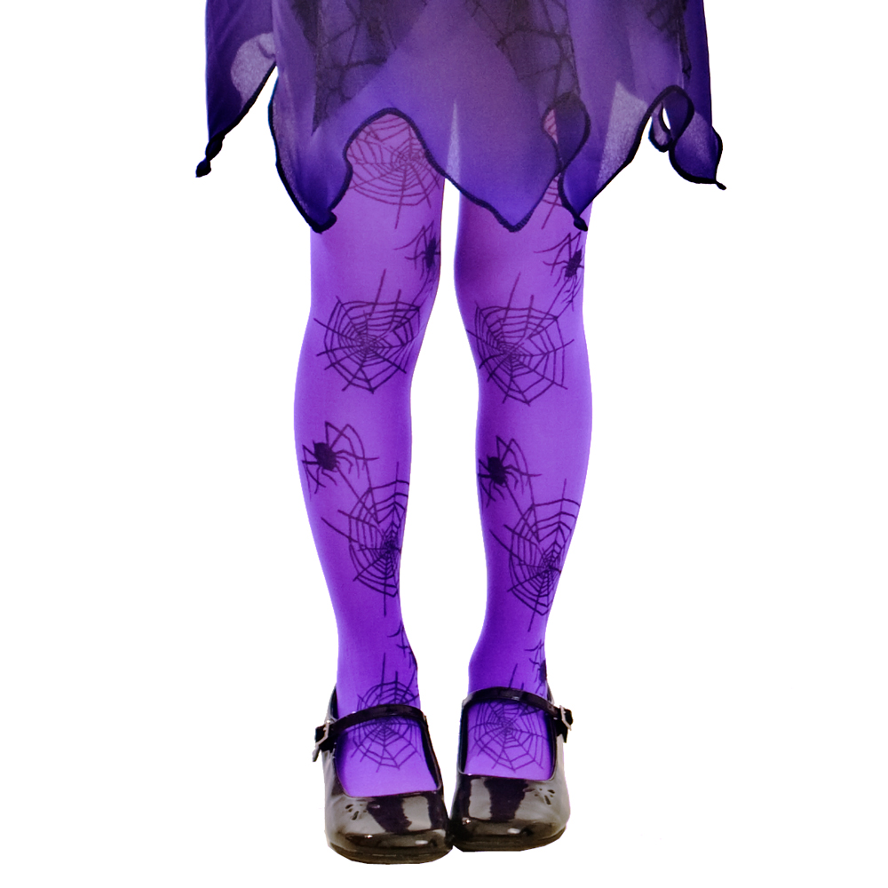 Purple Spiderweb Costume Tights, M