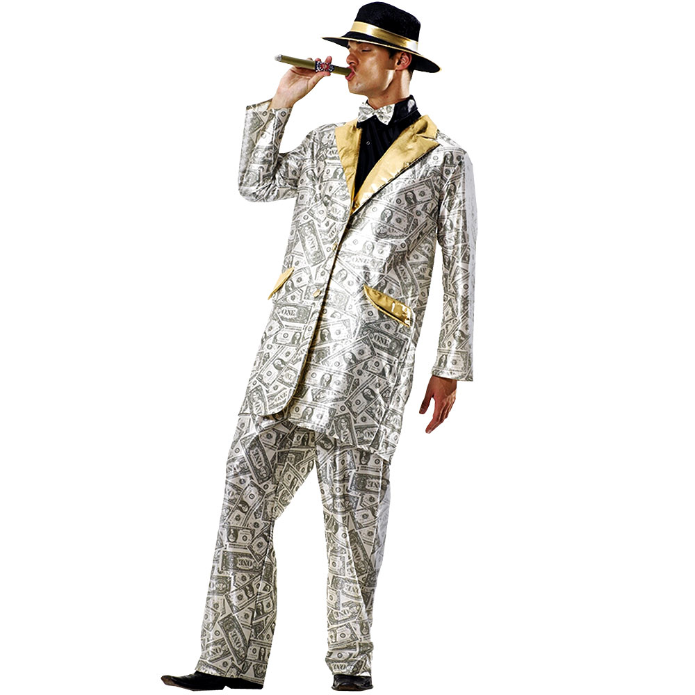 Men's Money Suit Halloween Costume, Large