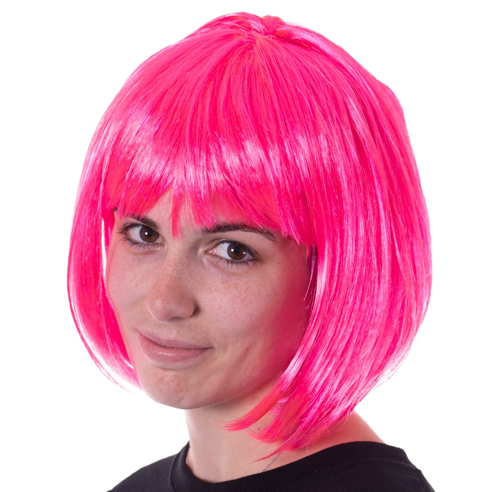 Pink Bob Costume Wig 