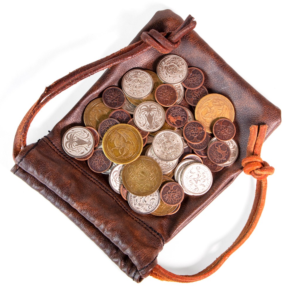 The Dragon's Hoard | 60 Metal Coins in Leather Pouch