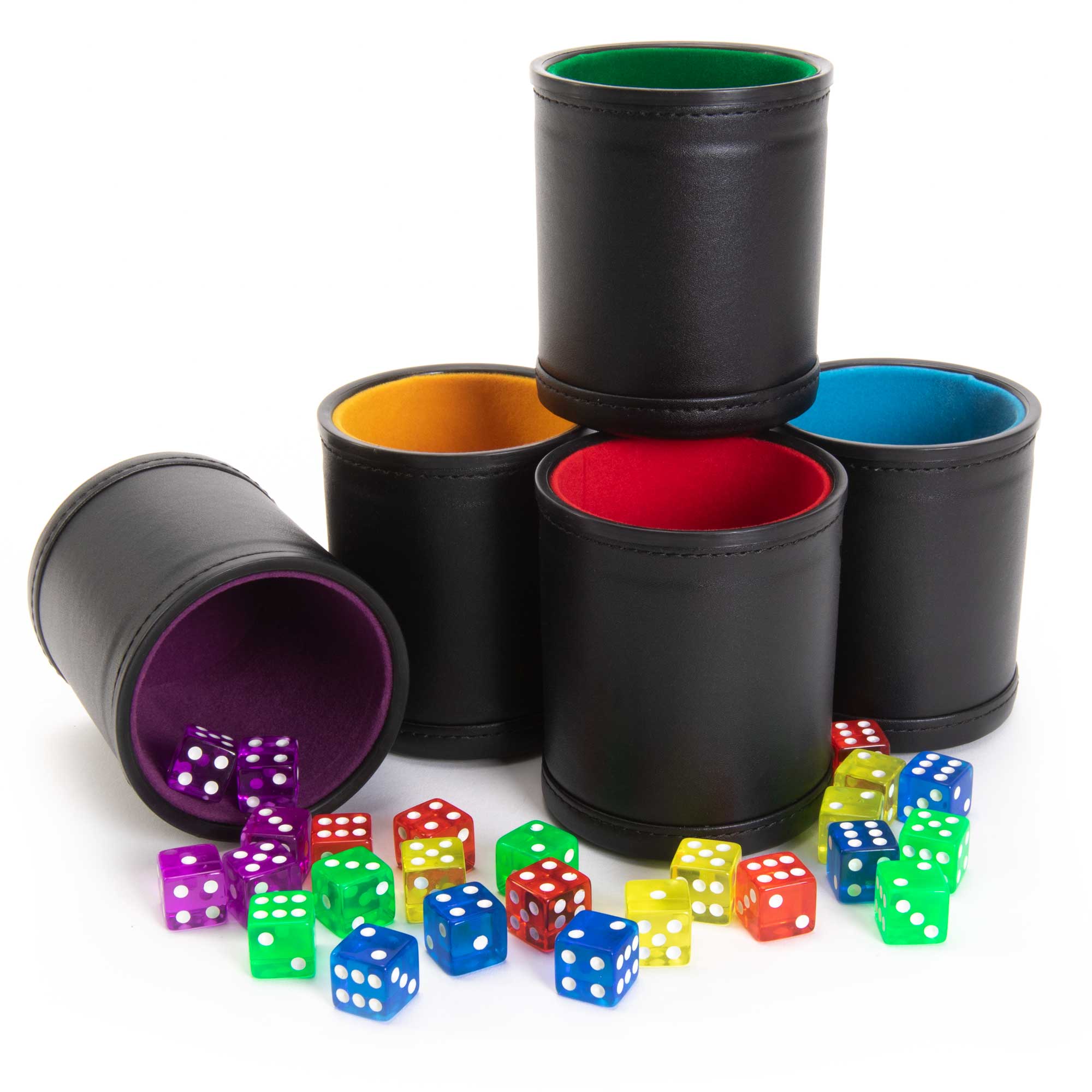 Professional Dice Cups Game Night Pack, Assorted Colors 5-pk
