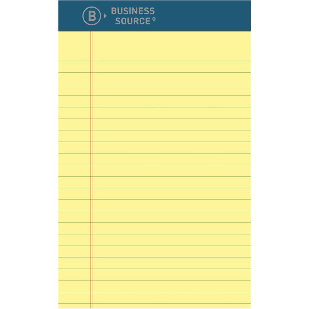 Business Source Premium Writing Pad - 5" x 8" - Tear Proof, Sturdy Back, Bleed-free - 1 Dozen