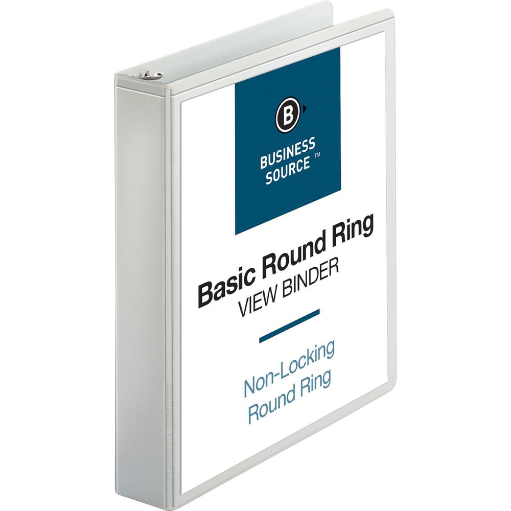 Business Source Round-ring View Binder - 1 1/2" Binder Capacity - Letter - 8 1/2" x 11" Sheet Size - 350 Sheet Capacity - Round 