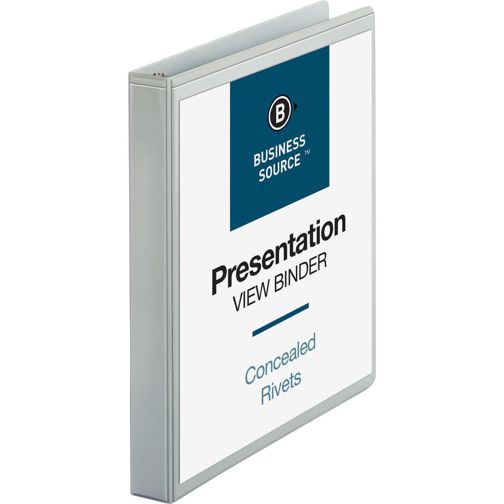 Business Source Standard View Round Ring Binders - 1" Binder Capacity - Letter - 8 1/2" x 11" Sheet Size - 225 Sheet Capacity - 