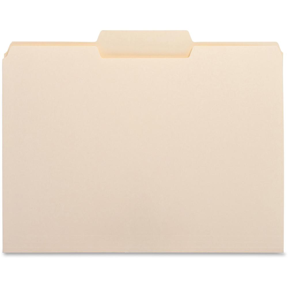 Business Source 1/3 Tab Cut Letter Recycled Top Tab File Folder - 8 1/2" x 11" - 3/4" Expansion - Top Tab Location - Center Tab 