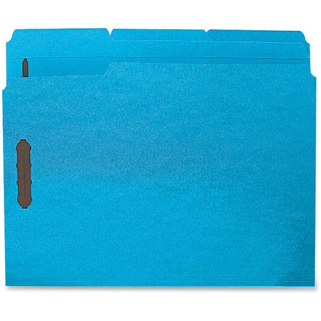 Business Source 1/3 Tab Cut Letter Recycled Fastener Folder - 8 1/2" x 11" - 3/4" Expansion - 2 Fastener(s) - 2" Fastener Capaci