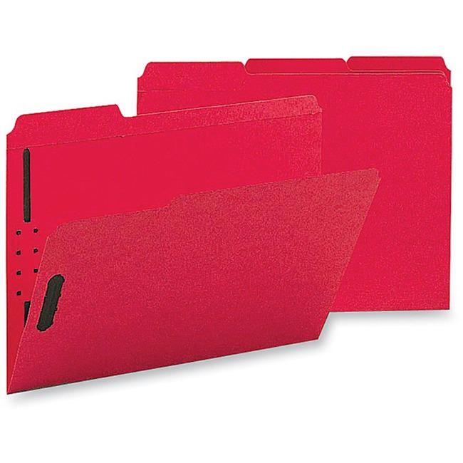 Business Source 1/3 Tab Cut Letter Recycled Fastener Folder - 8 1/2" x 11" - 3/4" Expansion - 2 Fastener(s) - 2" Fastener Capaci