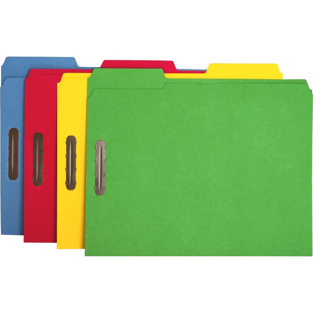 Business Source 1/3 Tab Cut Letter Recycled Fastener Folder - 8 1/2" x 11" - 3/4" Expansion - 2 Fastener(s) - 2" Fastener Capaci