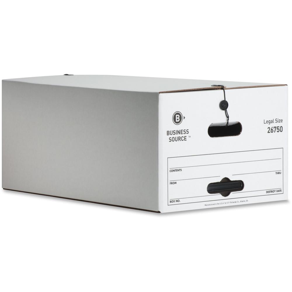 Business Source Light Duty Legal Size Storage Box - External Dimensions: 15" Width x 24" Depth x 10"Height - Media Size Supporte