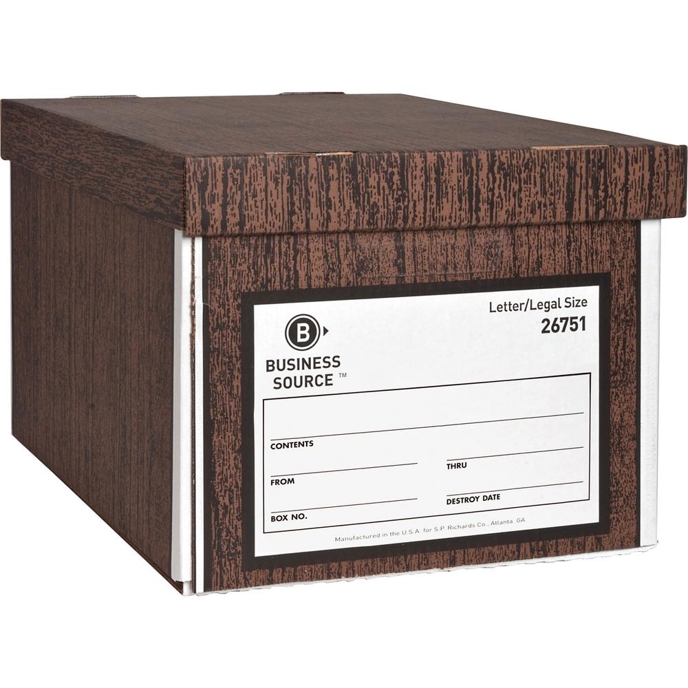 Business Source Economy Medium-duty Storage Boxes - External Dimensions: 10" Width x 12" Depth x 15"Height - Media Size Supporte