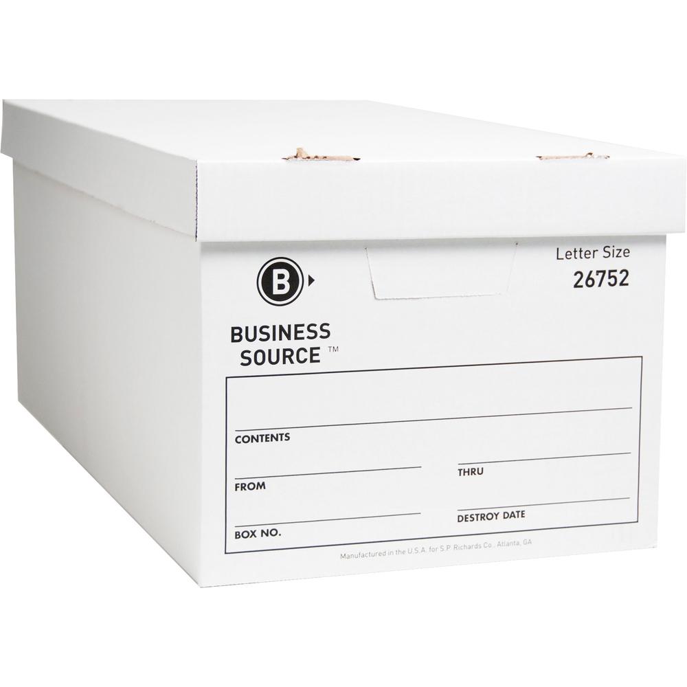 Business Source Lift-off Lid Light Duty Storage Box - External Dimensions: 12" Width x 24" Depth x 10"Height - Media Size Suppor