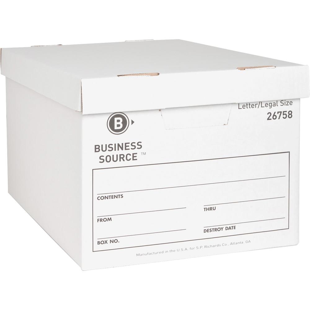 Business Source Lift-off Lid Heavy-Duty Storage Box - External Dimensions: 12" Width x 15" Depth x 10"Height - Media Size Suppor