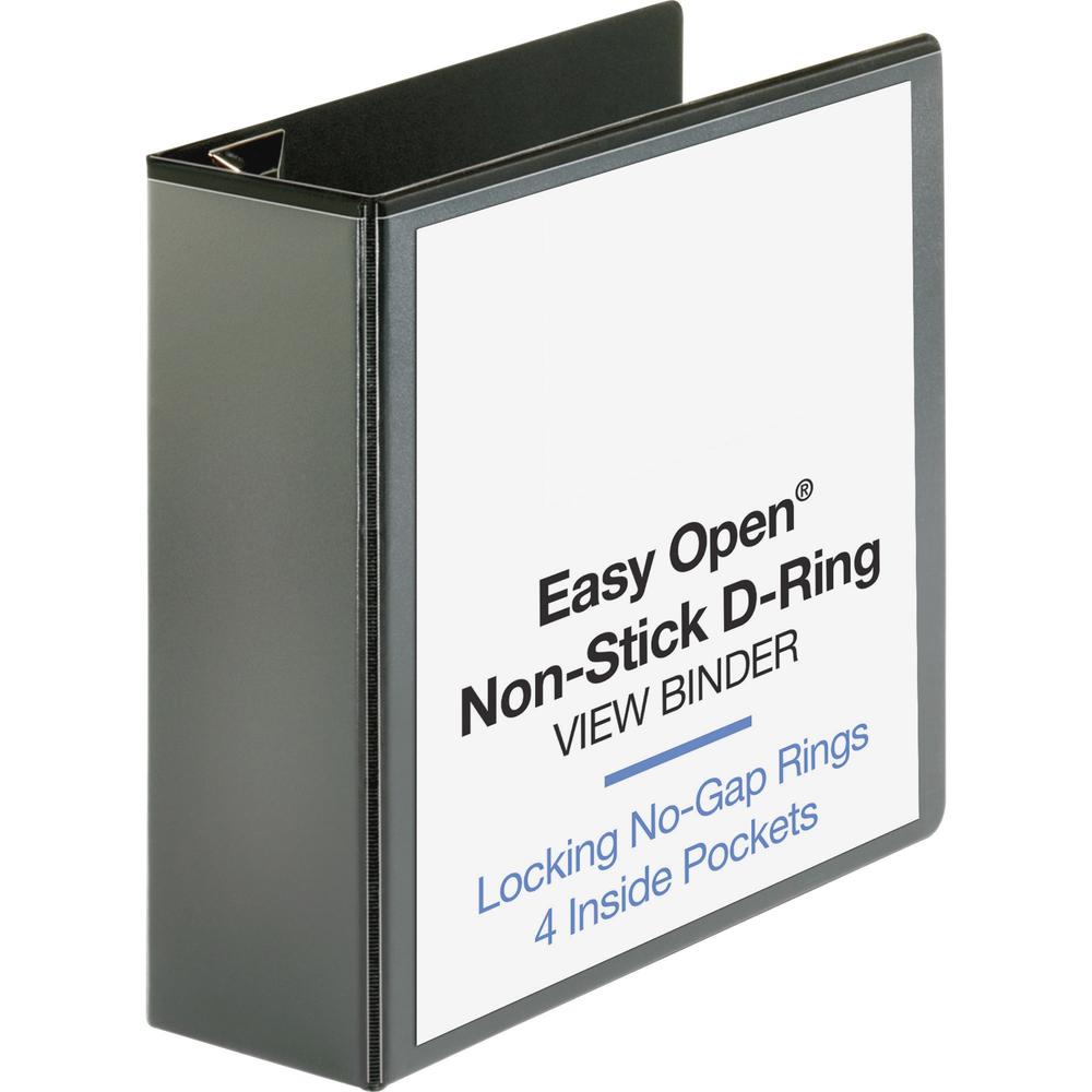 Business Source Locking D-Ring View Binder - 4" Binder Capacity - Letter - 8 1/2" x 11" Sheet Size - 775 Sheet Capacity - D-Ring