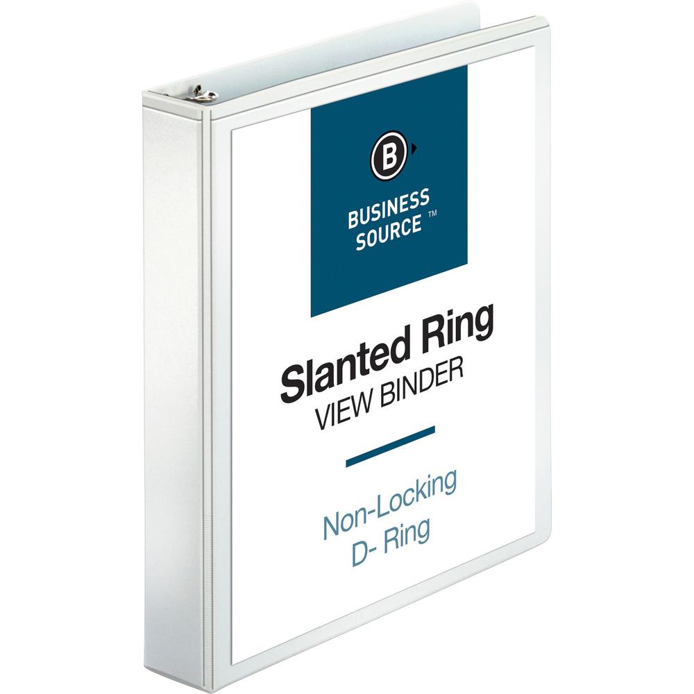 Business Source Basic D-Ring View Binders - 1 1/2" Binder Capacity - Letter - 8 1/2" x 11" Sheet Size - 375 Sheet Capacity - 3 x