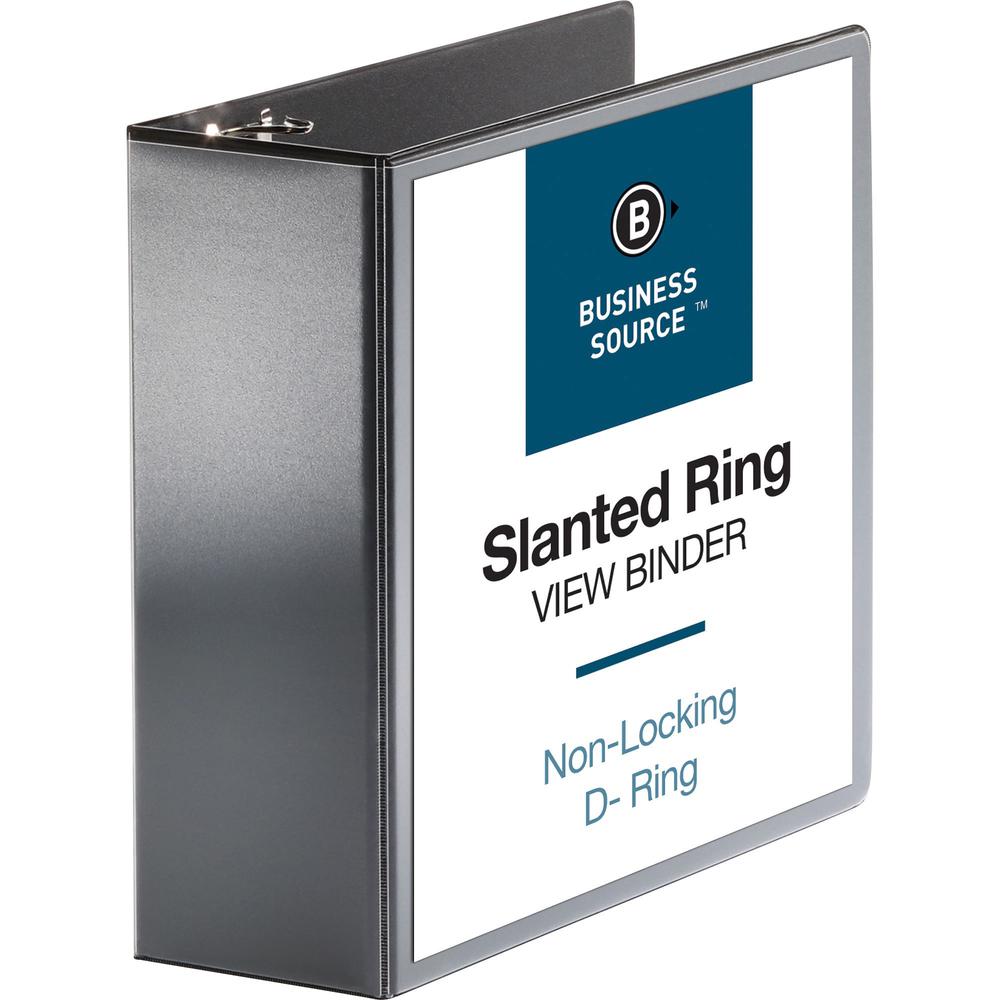 Business Source Basic D-Ring View Binders - 4" Binder Capacity - Letter - 8 1/2" x 11" Sheet Size - D-Ring Fastener(s) - Polypro