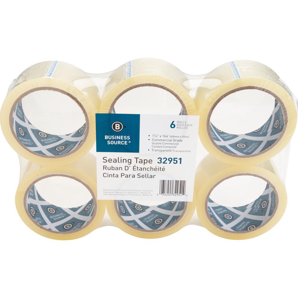 Business Source 3" Core Sealing Tape - 55 yd Length x 1.88" Width - 3" Core - Pressure-sensitive Poly - 2 mil - Adhesive Backing