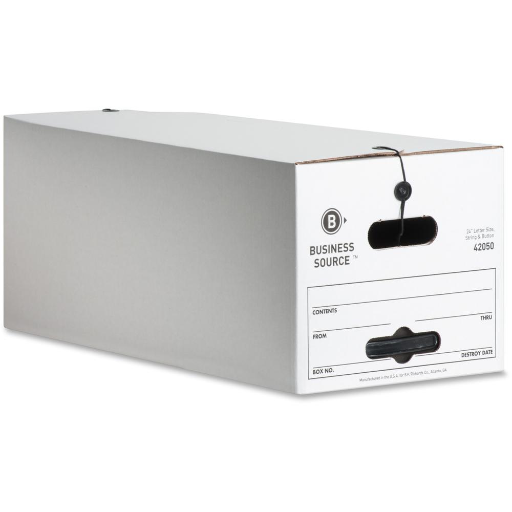 Business Source Light Duty Letter Size Storage Box - External Dimensions: 12" Width x 24" Depth x 10"Height - 350 lb - Media Siz