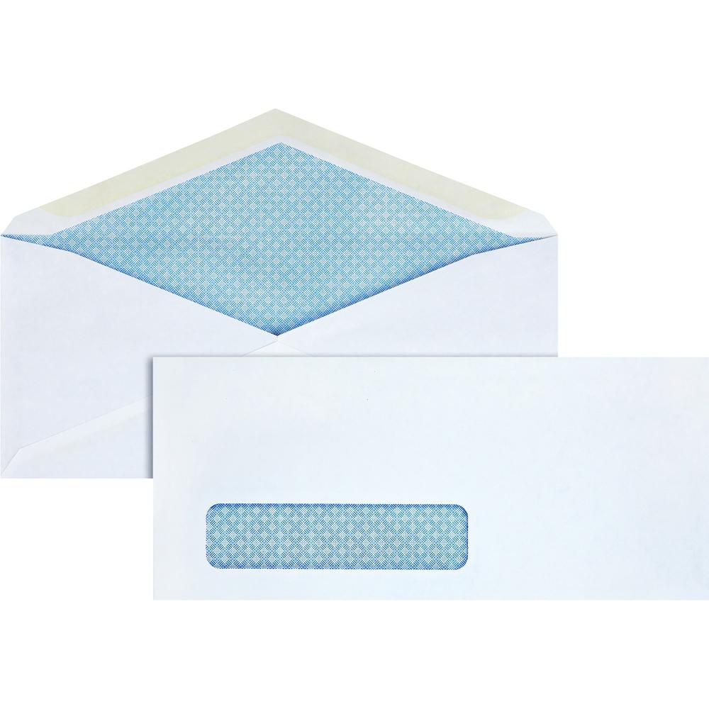 Business Source No. 10 Tinted Diagonal Seam Window Envelopes - Security - #10 - 9 1/2" Width x 4 1/8" Length - 24 lb - Gummed - 