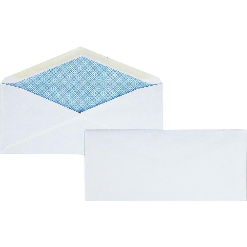 Business Source No.10 Regular Tint Security Envelopes - Security - #10 - 4 1/8" Width x 9 1/2" Length - 24 lb - Gummed - Wove - 