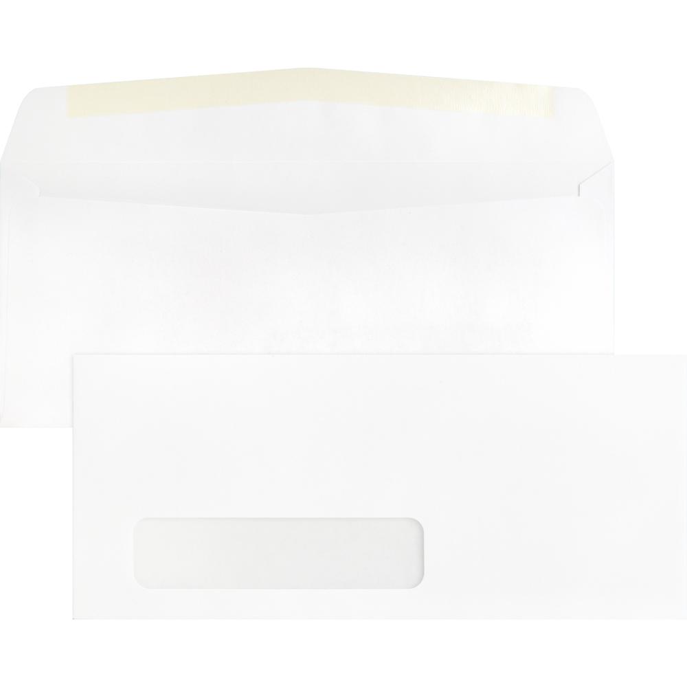 Business Source Economical No. 10 Window Envelope - Single Window - #10 - 9 1/2" Width x 4 1/8" Length - 24 lb - 500 / Box - Whi