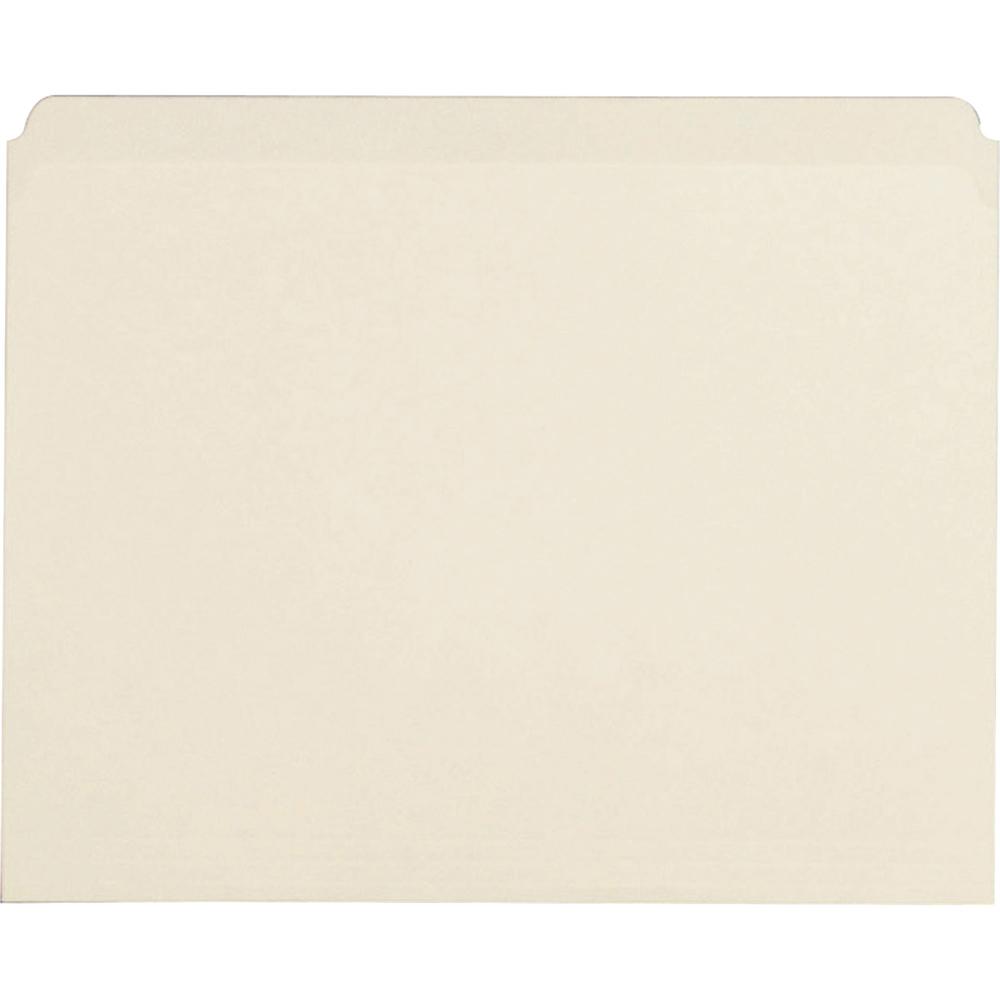 Business Source Straight Tab Cut Letter Recycled Top Tab File Folder - 8 1/2" x 11" - 3/4" Expansion - Manila - Manila - 10% Rec