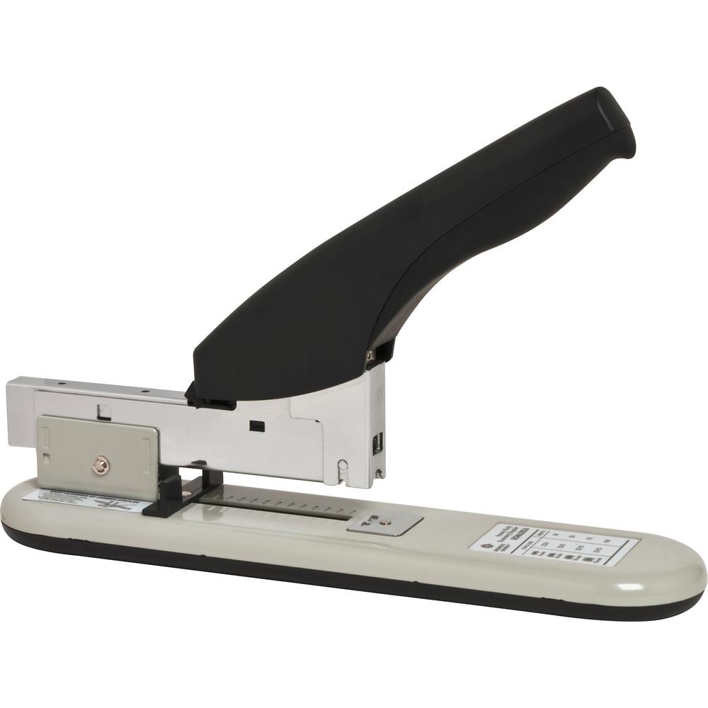 Business Source Economy Heavy-duty Stapler - 100 Sheets Capacity - 1/2" Staple Size - Black, Putty