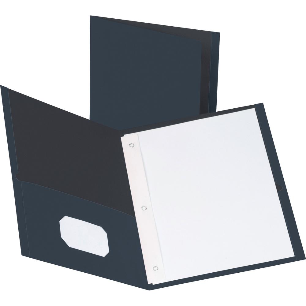Business Source Letter Recycled Pocket Folder - 8 1/2" x 11" - 100 Sheet Capacity - 3 x Prong Fastener(s) - 1/2" Fastener Capaci