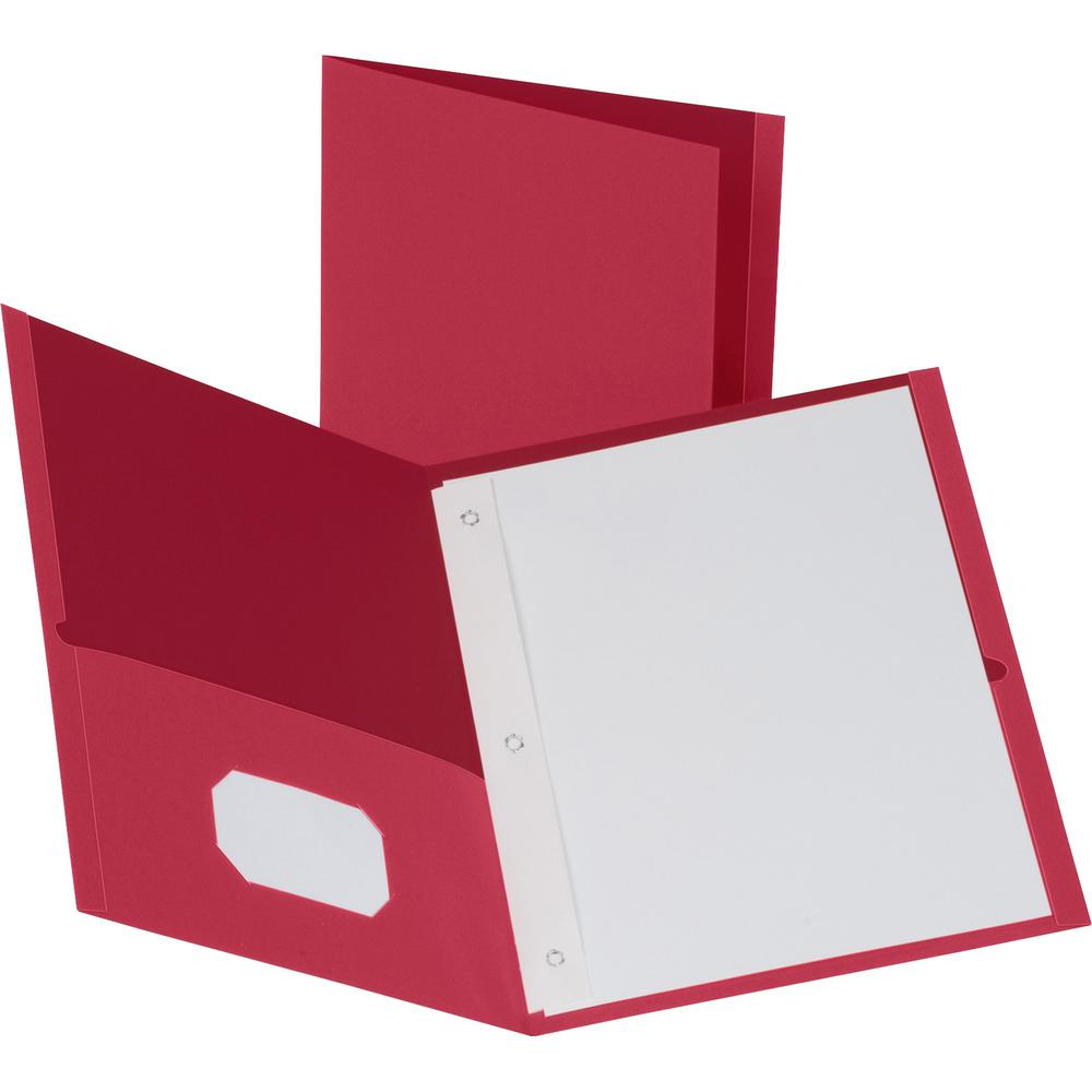 Business Source Letter Recycled Pocket Folder - 8 1/2" x 11" - 100 Sheet Capacity - 3 x Prong Fastener(s) - 1/2" Fastener Capaci