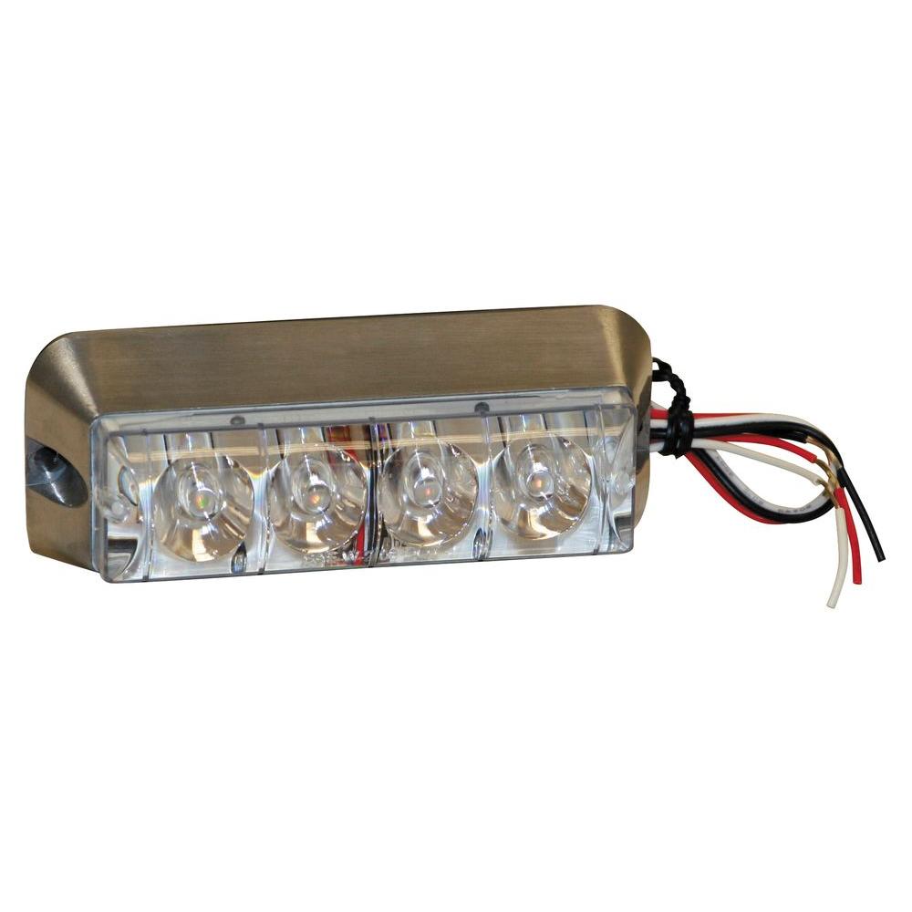 Light,Strobe,4-7/8In Rect,4 Led, Clear