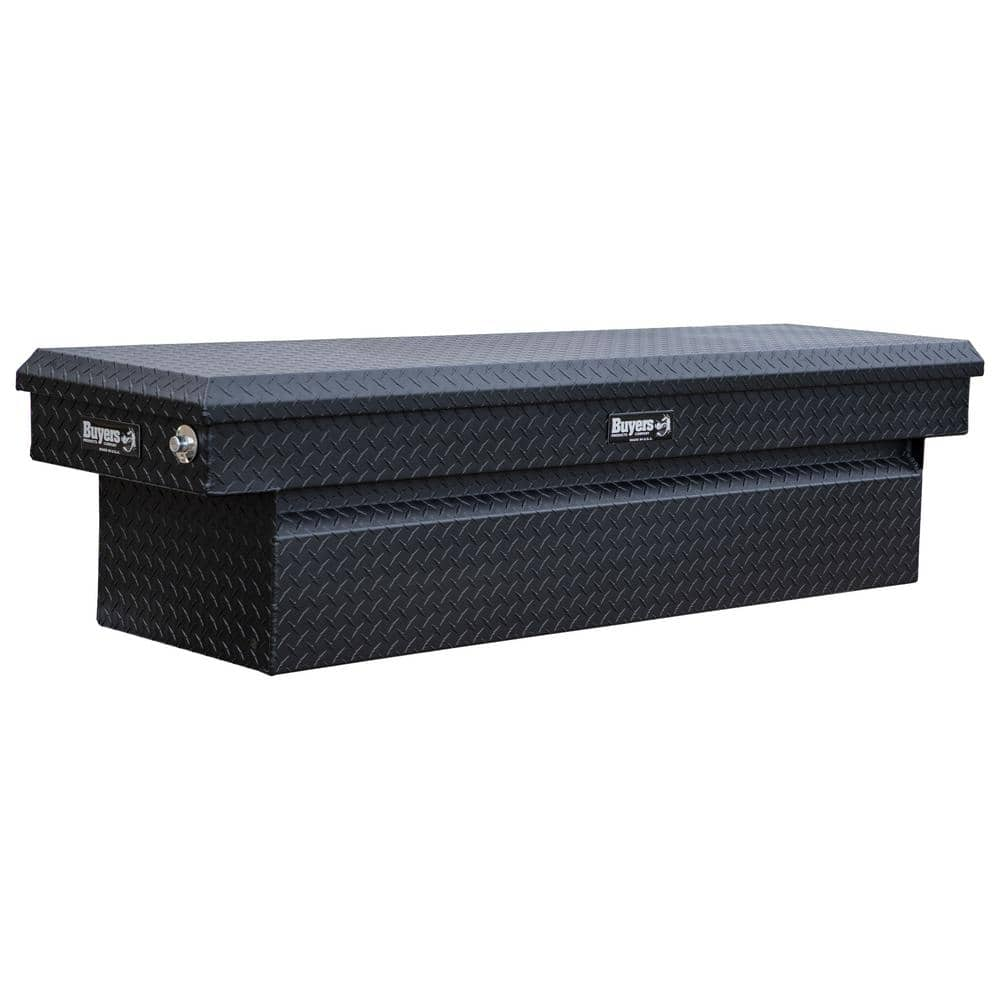 MATTE BLK DIAMOND TREAD ALUM CROSSOVER TRUCK TOOL BOX (18X20X71 INCH)