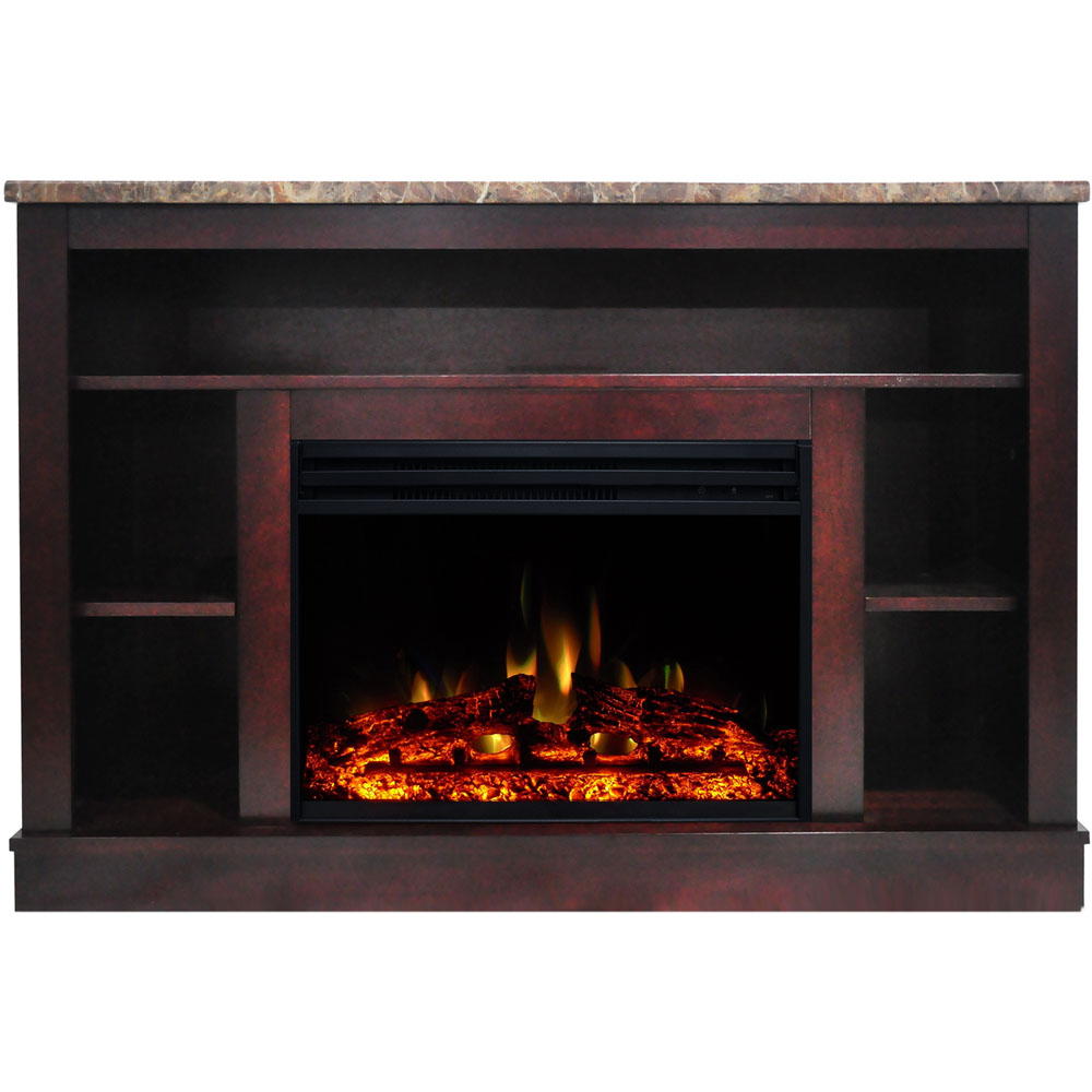 47.2"x15.7"x32.5" Seville Fireplace Mantel w/ Deep & Enhanced Log Insert