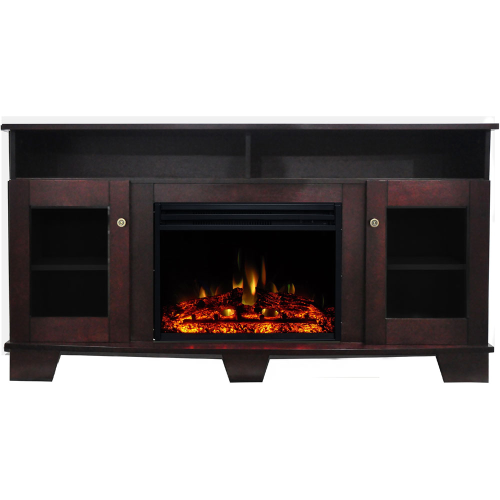 59.1"x17.7"x31.7" Savona Fireplace Mantel w/Deep & Enhanced Log Insert