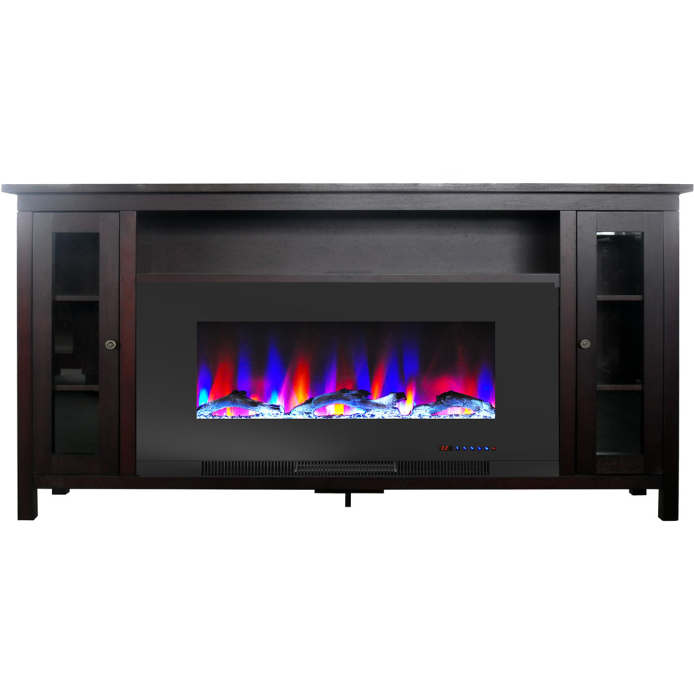 69.7"x13.4"x38.6" Somerset Fireplace Mantel with 42" Log Insert