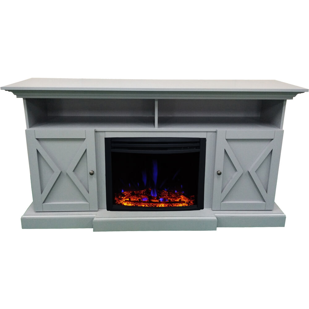 62.2"x15"x32.7" Summit Farmhouse Style FP Mantel w/Deep Log Insert