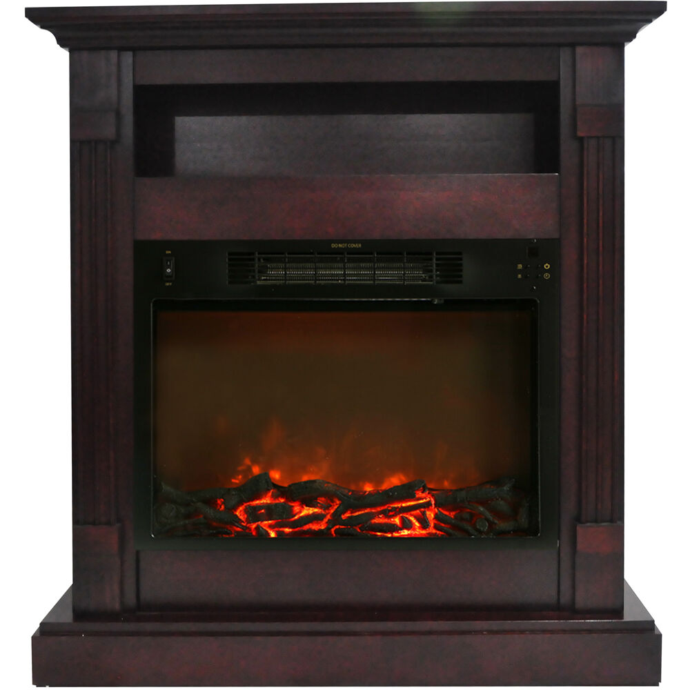 34"x37" Fireplace Mantel with Log Insert