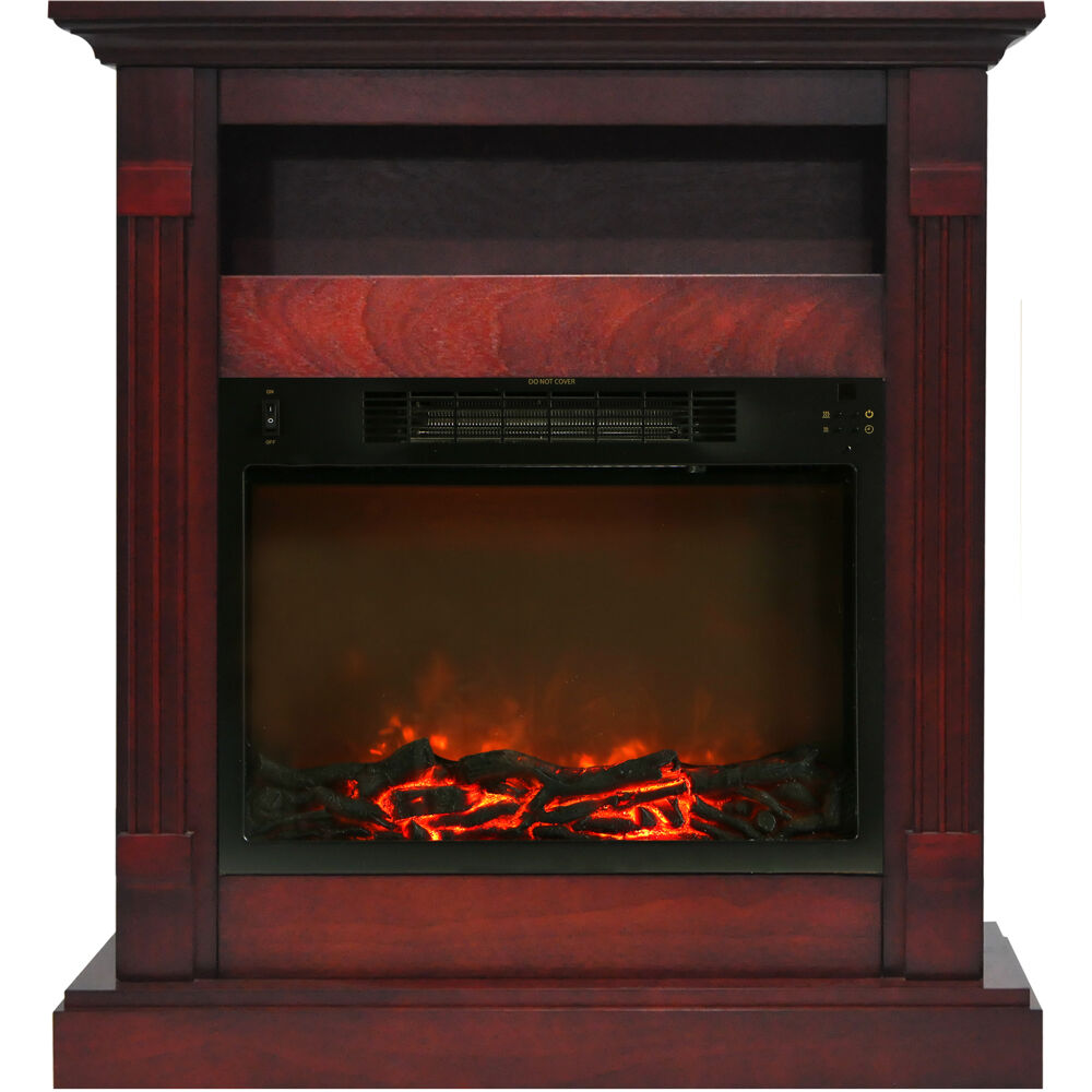 34"x37" Fireplace Mantel with Log Insert