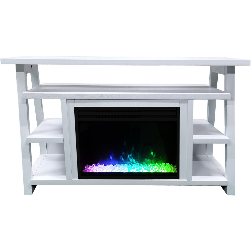 53.1"x15.6"x31.7" Sawyer Fireplace Mantel with Crystal Insert