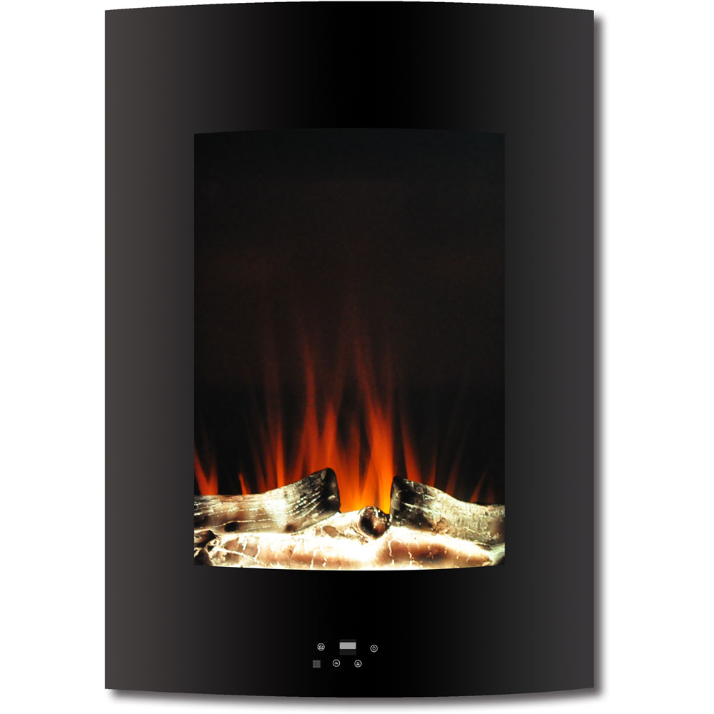 19.5" Vertical Color Changing Wall Mount Fireplace with Logs