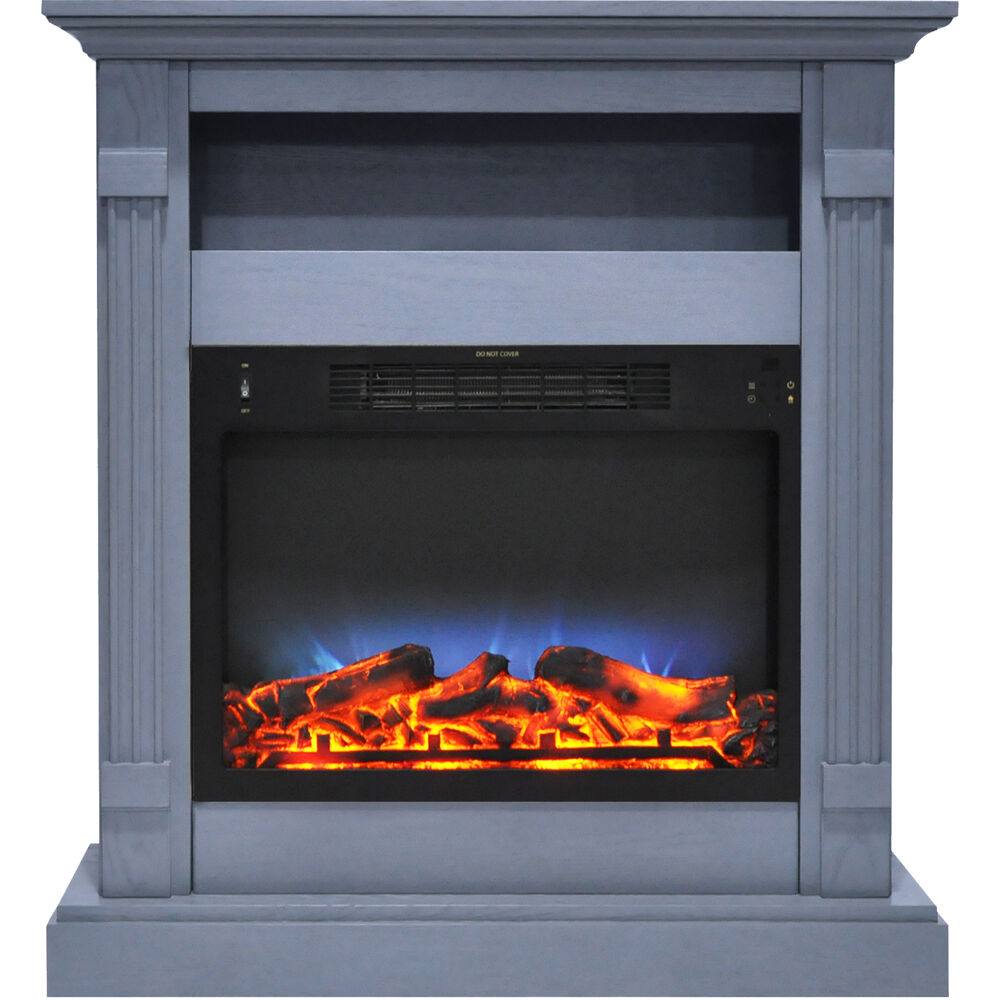 33.9"x10.4"x37" Sienna Fireplace Mantel with LED Insert