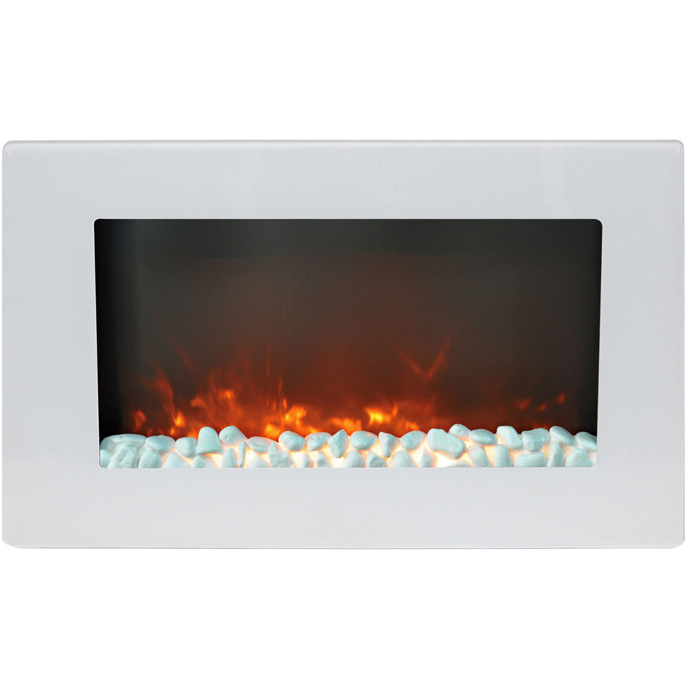 30" Wall Mount Electronic Fireplace with Crystal Rocks