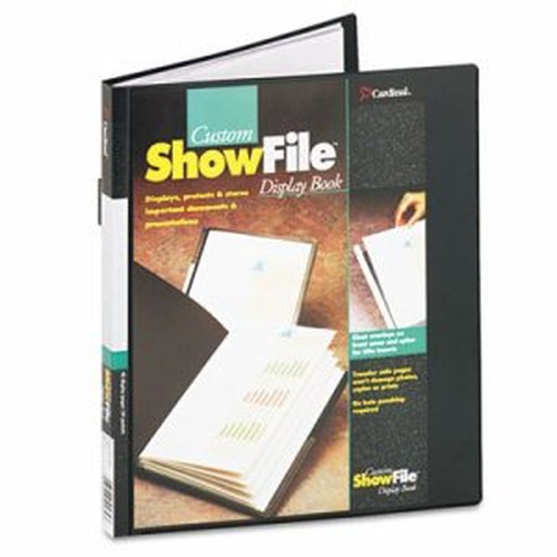 ShowFile Display Book w/Custom Cover Pocket, 24 Letter-Size Sleeves, Black
