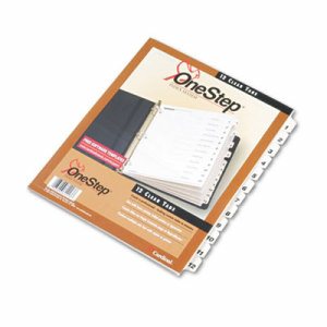 Traditional OneStep Index System, 12-Tab, 1-12, Letter, White, 12/Set