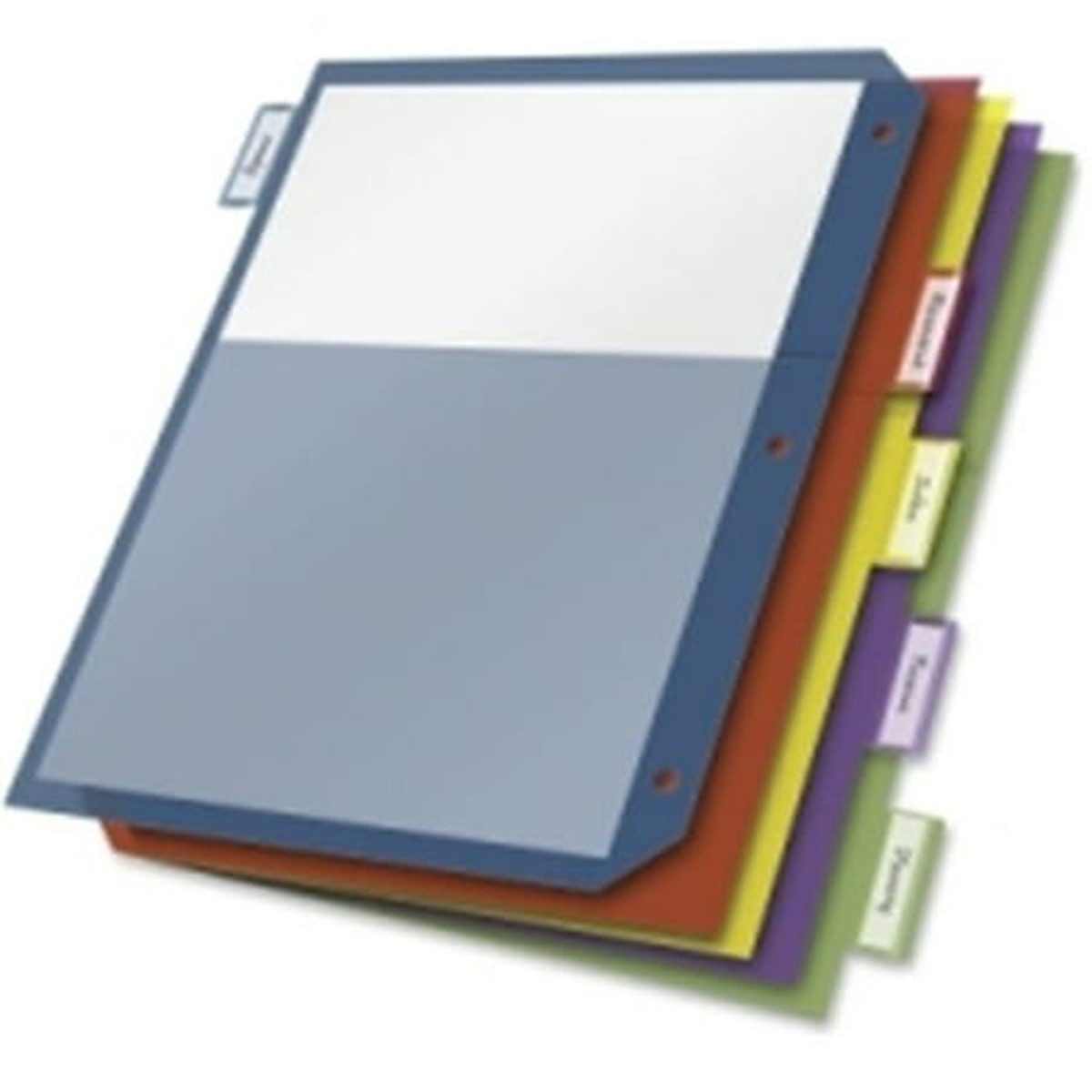 Poly 2-Pocket Index Dividers, Letter, Multicolor, 5-Tabs/Set, 4 Sets/Pack
