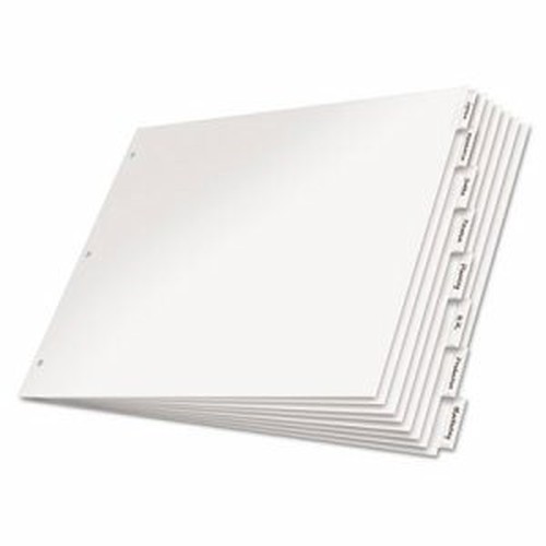 Paper Insertable Dividers, 8-Tab, 11 x 17, White Paper/Clear Tabs