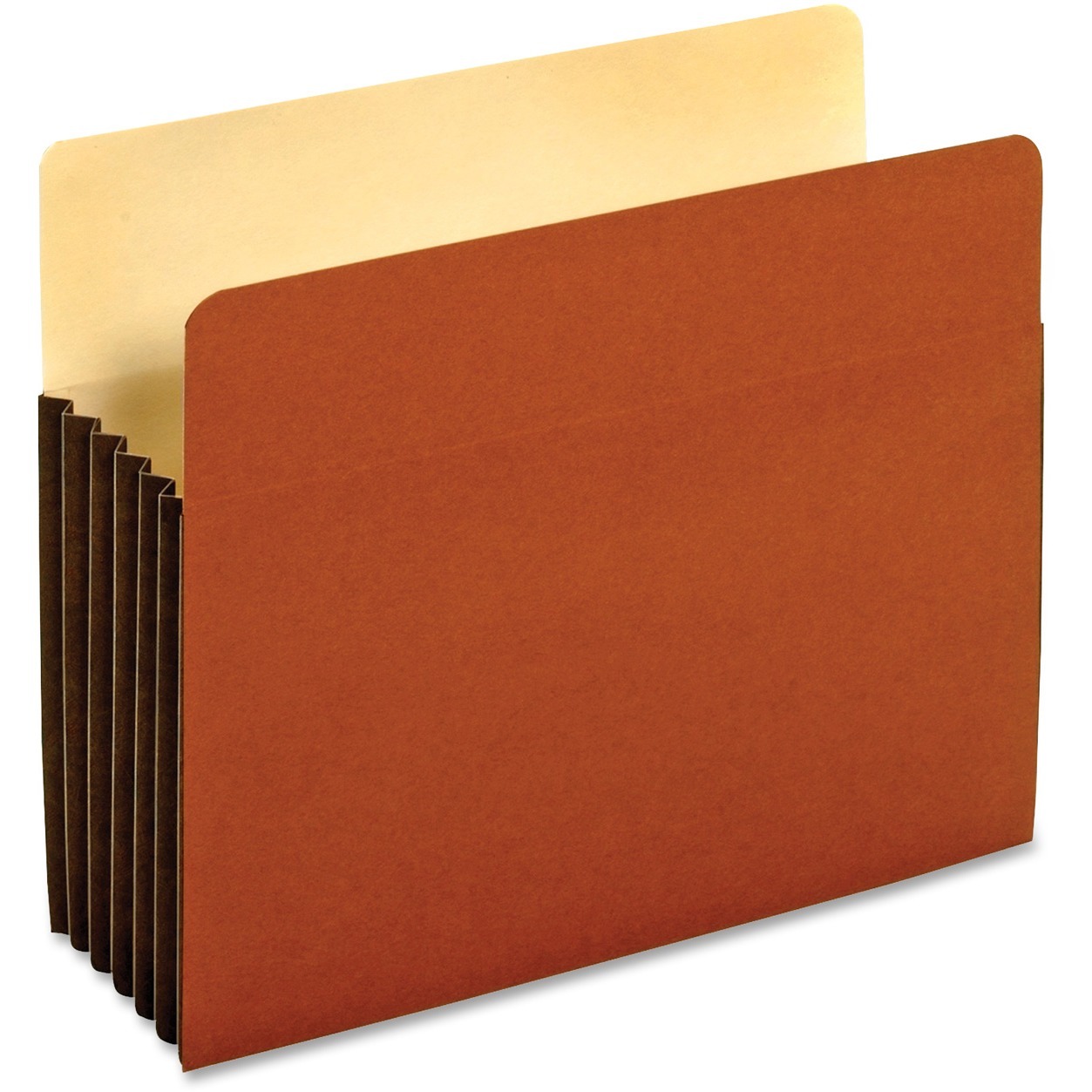 File Pocket with Tyvek, Top Tab, Straight Cut, 1 Pocket, Letter, Brown