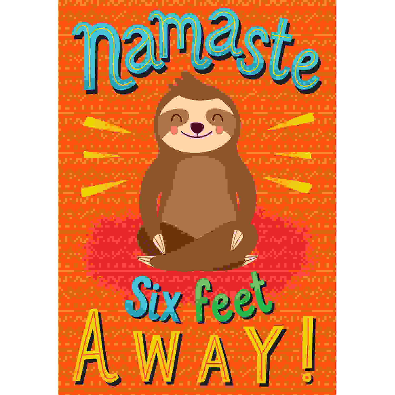 One World Namaste Six Feet Away! Poster