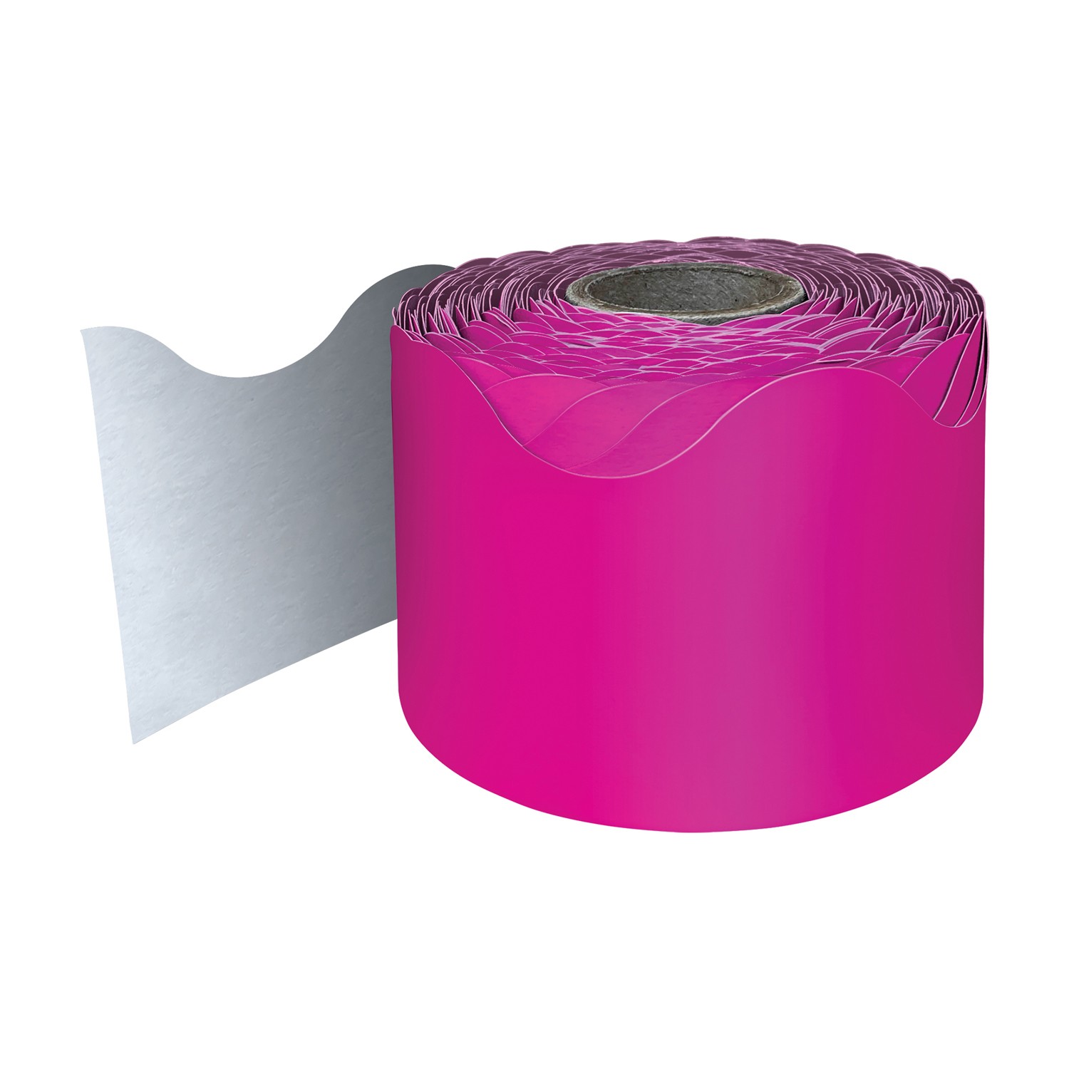 Hot Pink Rolled Scalloped Border, 65 Feet